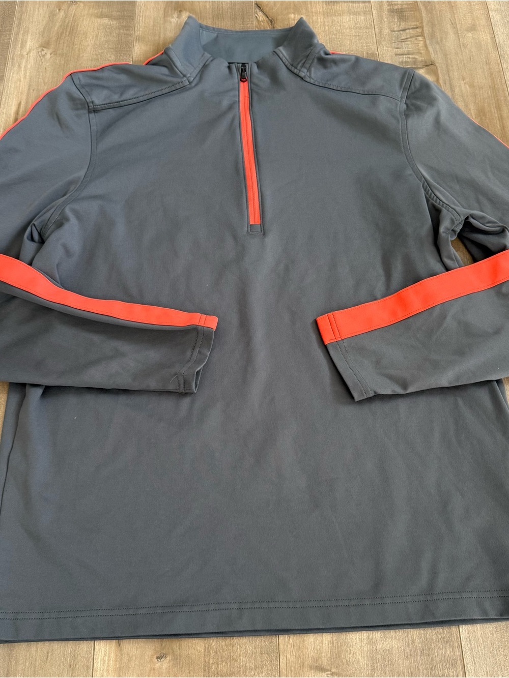 Under Armour Golf Quarter Zip Pullover Men Medium Gray Orange Performance